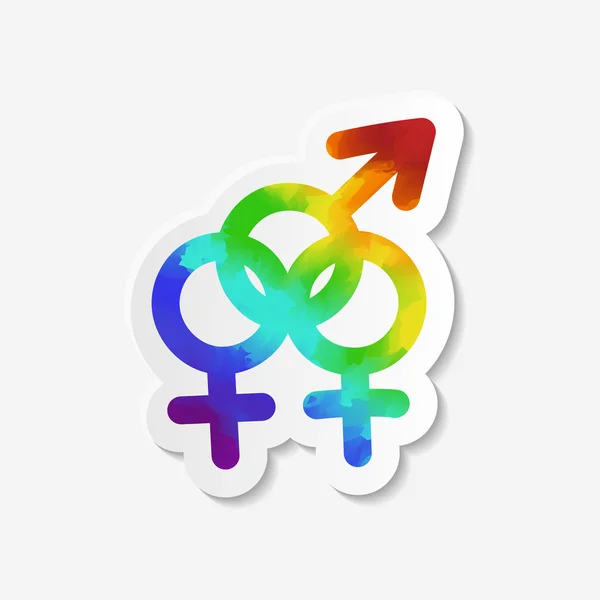 Genderové identity ikona. Bisexuální symbol. — Stockový vektor