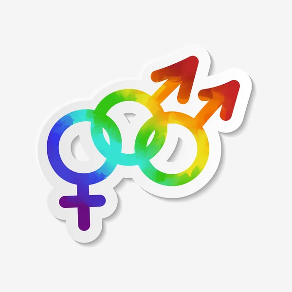 Geslacht identiteit pictogram. Bisexueel symbool. — Stockvector