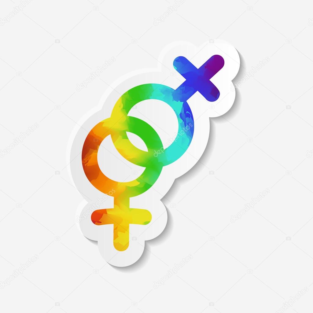 Gender identity icon. Lesbian symbol.