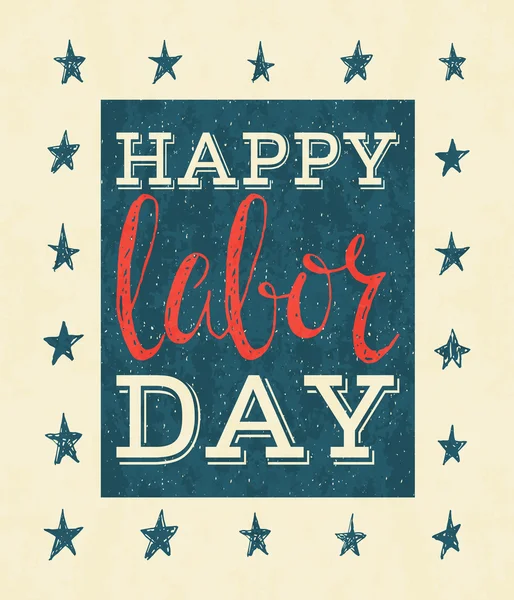 Happy labor day poster. — Stock Vector