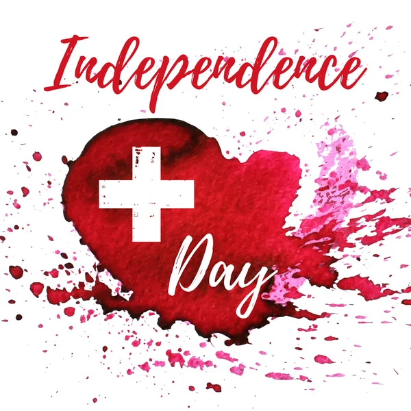 Švýcarská Blahopřání ke dni nezávislosti — Stockový vektor
