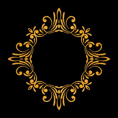 Zarif lüks vintage altın çerçeve çiçek