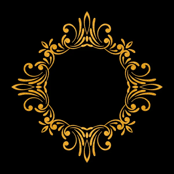 豪华典雅复古黄金花卉框架 — 图库矢量图片