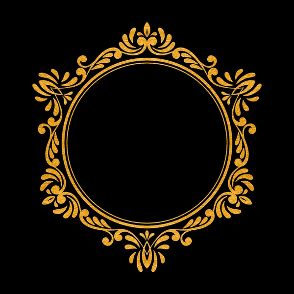 豪华典雅复古黄金花卉框架 — 图库矢量图片