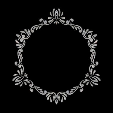 Zarif lüks vintage gümüş çerçeve çiçek