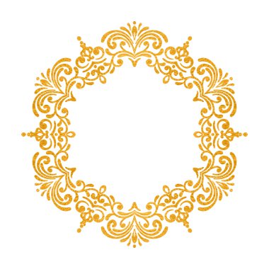 Zarif lüks vintage yuvarlak altın çerçeve çiçek