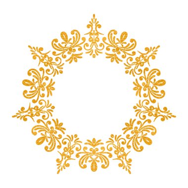 Zarif lüks vintage yuvarlak altın çerçeve çiçek