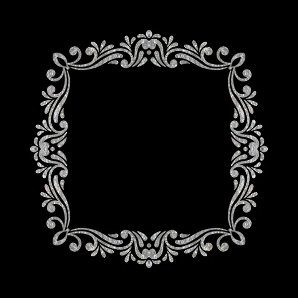 豪华典雅复古银花卉框架 — 图库矢量图片