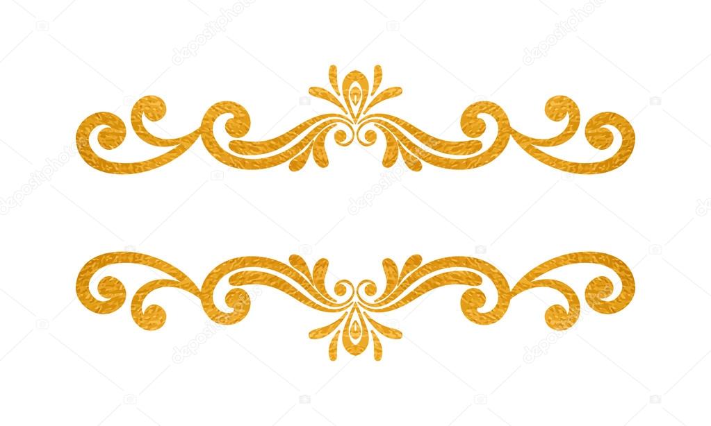 Elegant luxury vintage gold floral border