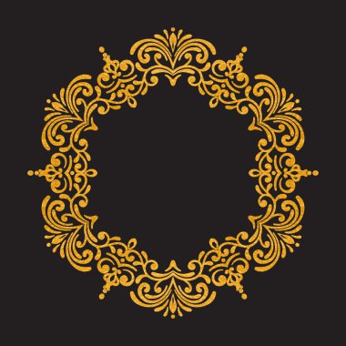 Zarif lüks vintage yuvarlak altın çerçeve çiçek