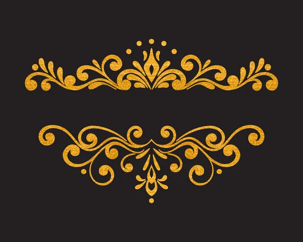Елегантна розкішна старовинна золота квіткова рамка — стоковий вектор