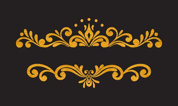 Elegant luxury vintage gold floral border — Stock Vector