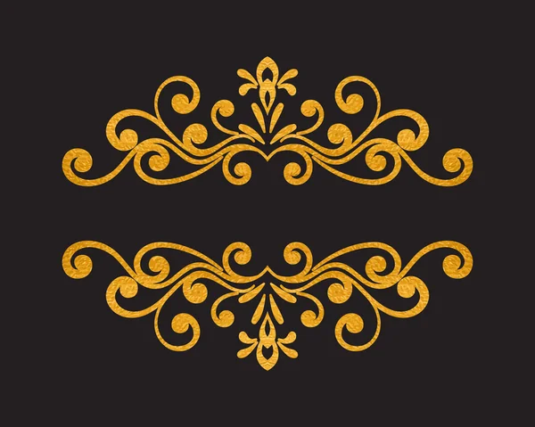 Elegante borde floral de oro vintage de lujo — Vector de stock