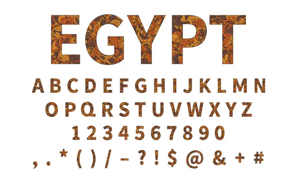 Ethnische Schrift. Ornament alphabet. Vektorabc-Set — Stockvektor