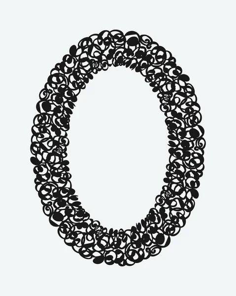 Un marco grunge con curlicue. Ilustración vectorial — Archivo Imágenes Vectoriales