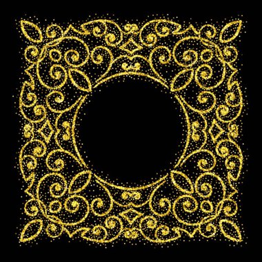 Retro parlak çerçeve ya da kenar. Vektör illüstrasyonu.