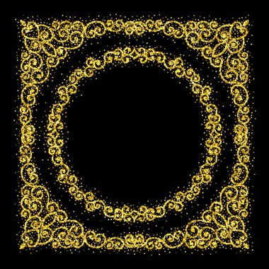 Retro parlak çerçeve ya da kenar. Vektör illüstrasyonu.