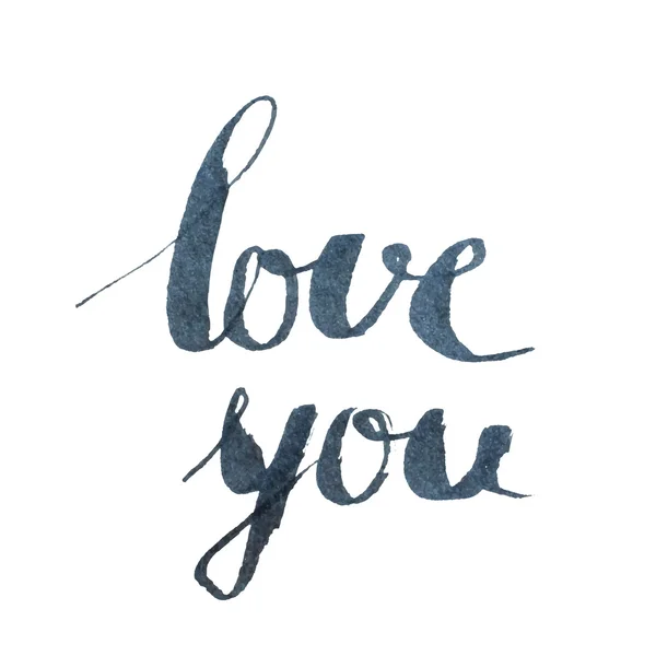 Love you inscription on white background. — Stock Vector