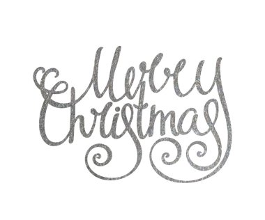Gümüş el yazısı yazıt Merry Christmas.