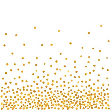 Abstract pattern of random falling golden dots.