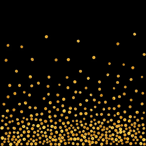 Abstract pattern of random falling golden dots. — Stockvector