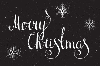 Hand written inscription Merry Christmas.