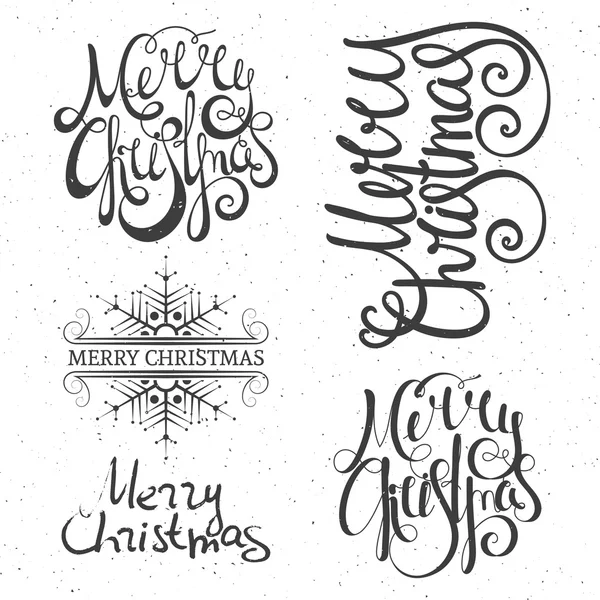 Feliz Navidad Lettering Design Set. — Vector de stock