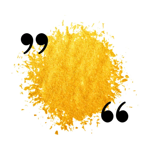 Gold stain quotation mark speech bubble. — Stockvector