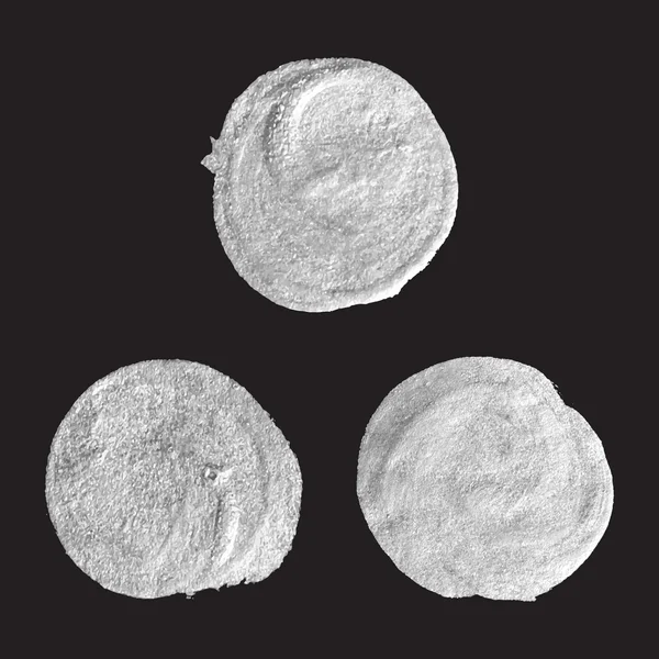Set de manchas redondas de plata . — Archivo Imágenes Vectoriales