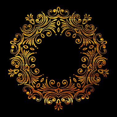 Zarif lüks retro altın çerçeve çiçek.