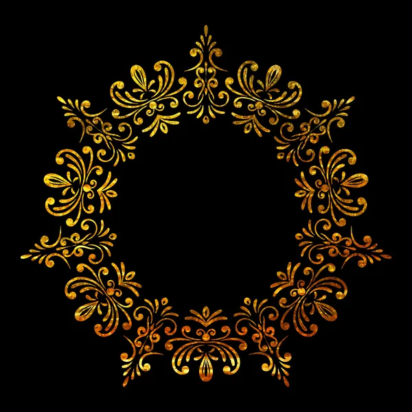 Elegante marco de oro floral retro de lujo . — Vector de stock