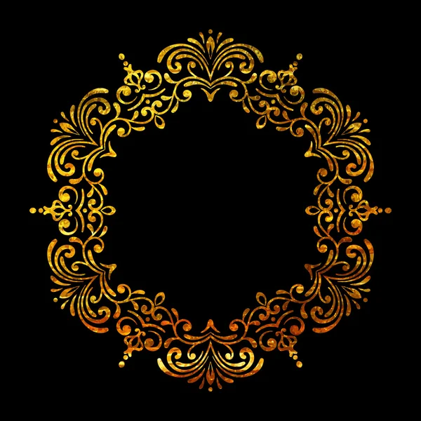 Elegante marco de oro floral retro de lujo . — Vector de stock