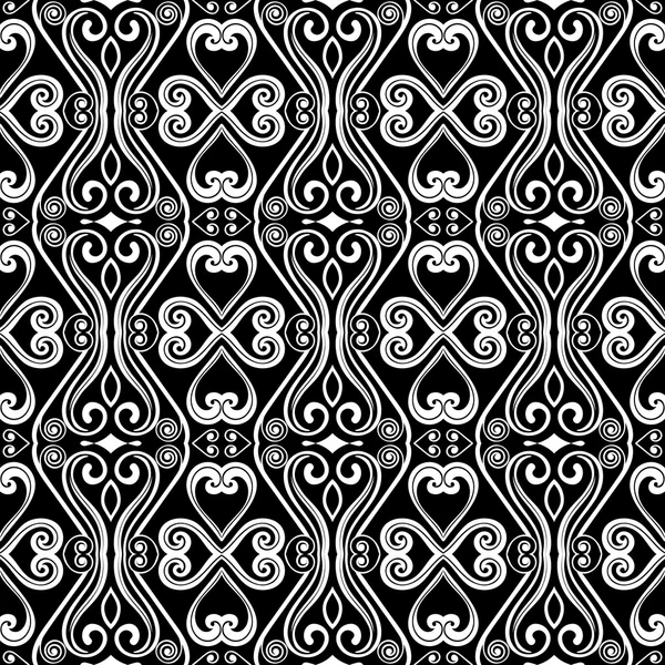 Abstract monochrome seamless hand-drawn pattern. — Stock Vector