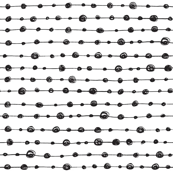 Abstract seamless hand-drawn monochrome pattern. — 图库矢量图片