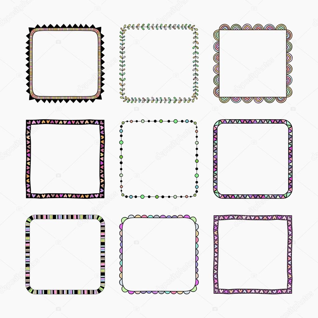 Vector set of nine frames.