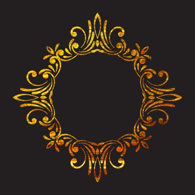 Zarif lüks retro altın çerçeve çiçek.