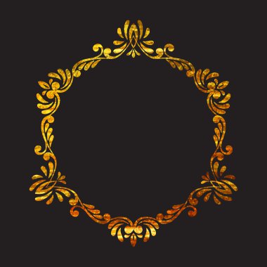 Zarif lüks retro altın çerçeve çiçek.