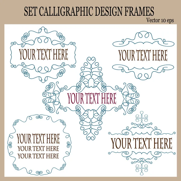 Calligraphic design frame — Stock Vector