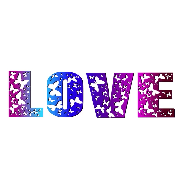 Duha slovo "láska." — Stockový vektor