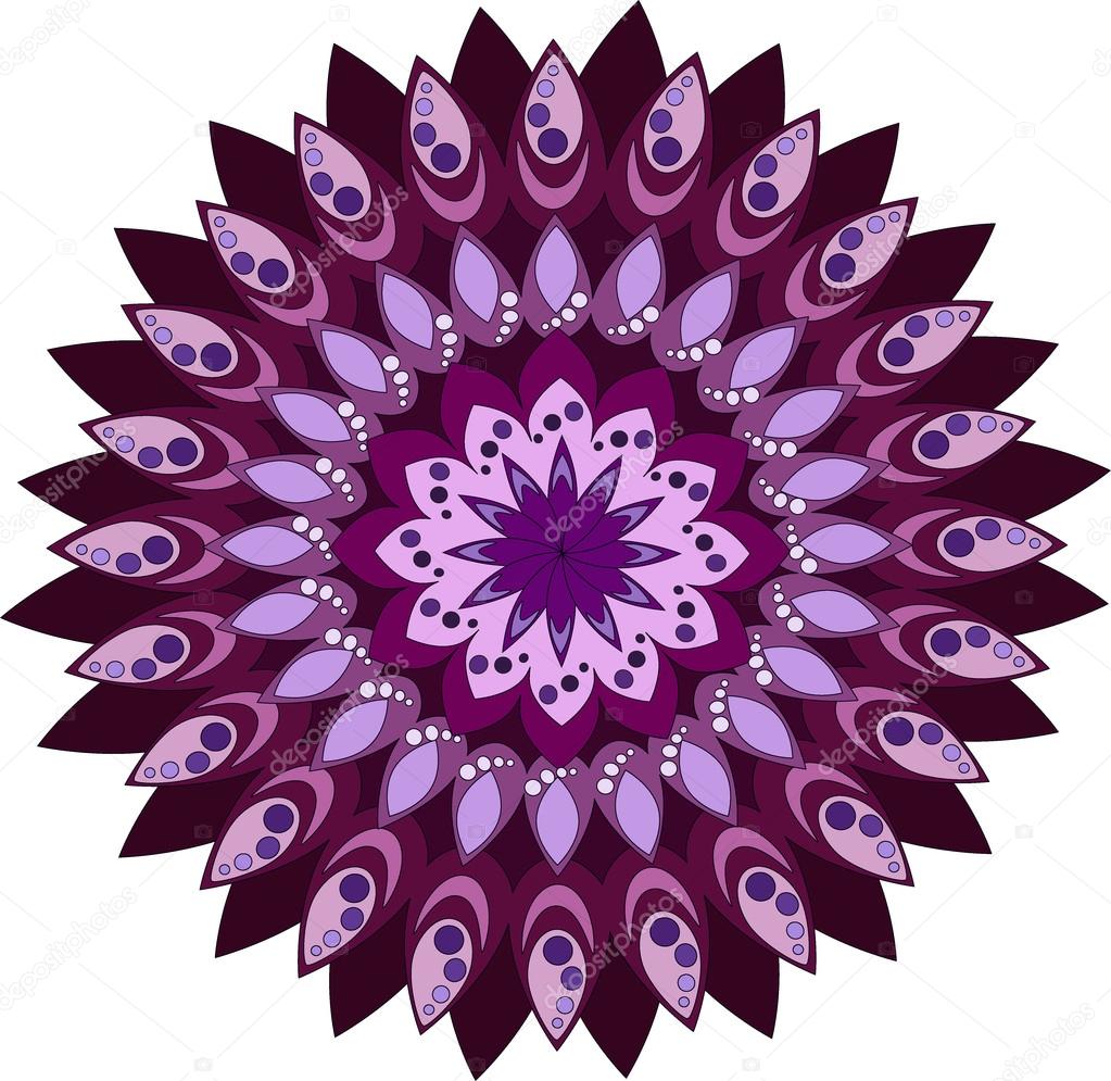 Vector illustration of a fairy-tale beautiful mandala.