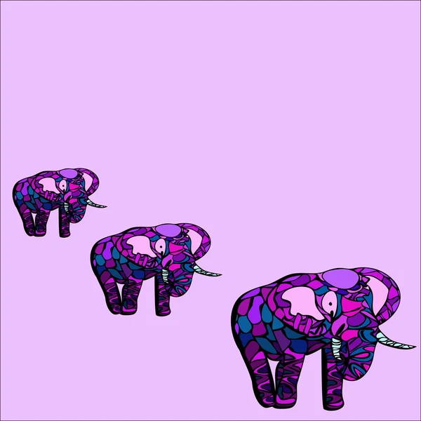 Elefantes de color de vector — Archivo Imágenes Vectoriales