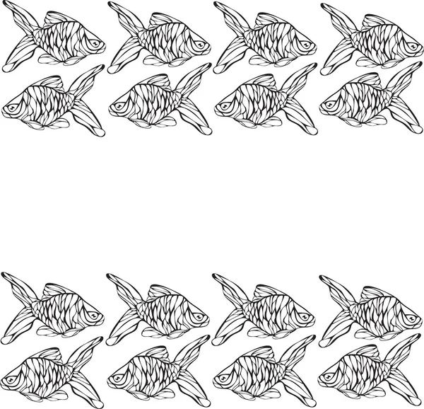 Contour de poisson vecteur . — Image vectorielle