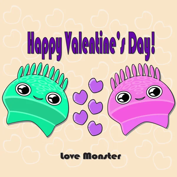 Love colored monsters — Stock Vector