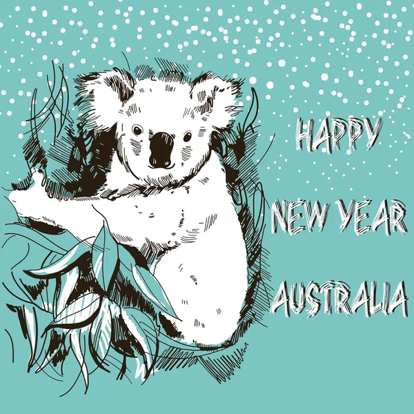 Happy New Year Australië. — Stockvector
