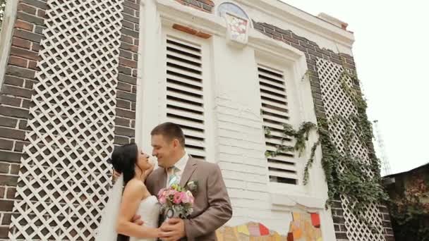 Casamento casal na natureza — Vídeo de Stock