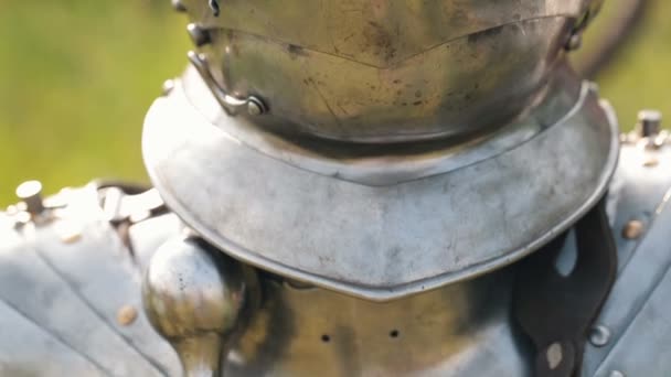 Armour of the medieval knight. — Stock Video