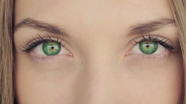 Mulher com olhos verdes profundos — Vídeo de Stock