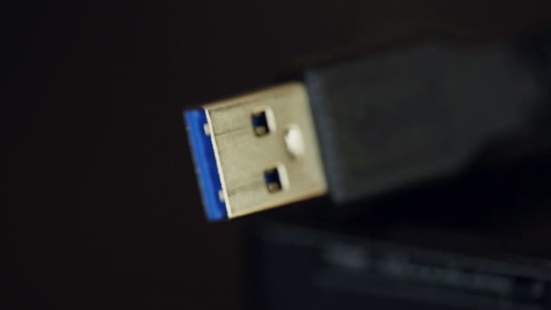 Conector USB de bus serie universal . — Vídeo de stock