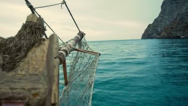 Vista da popa do navio — Vídeo de Stock