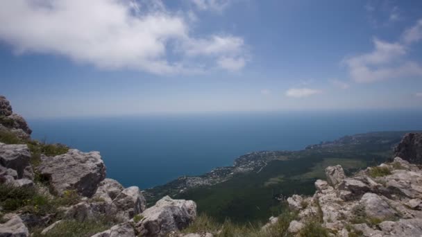 从山 Ai Petri 海风景秀丽景色 — 图库视频影像